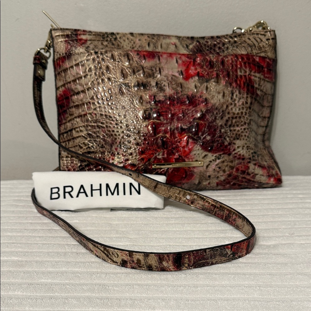 Brahmin Multicolor Croc-Embossed Clutch